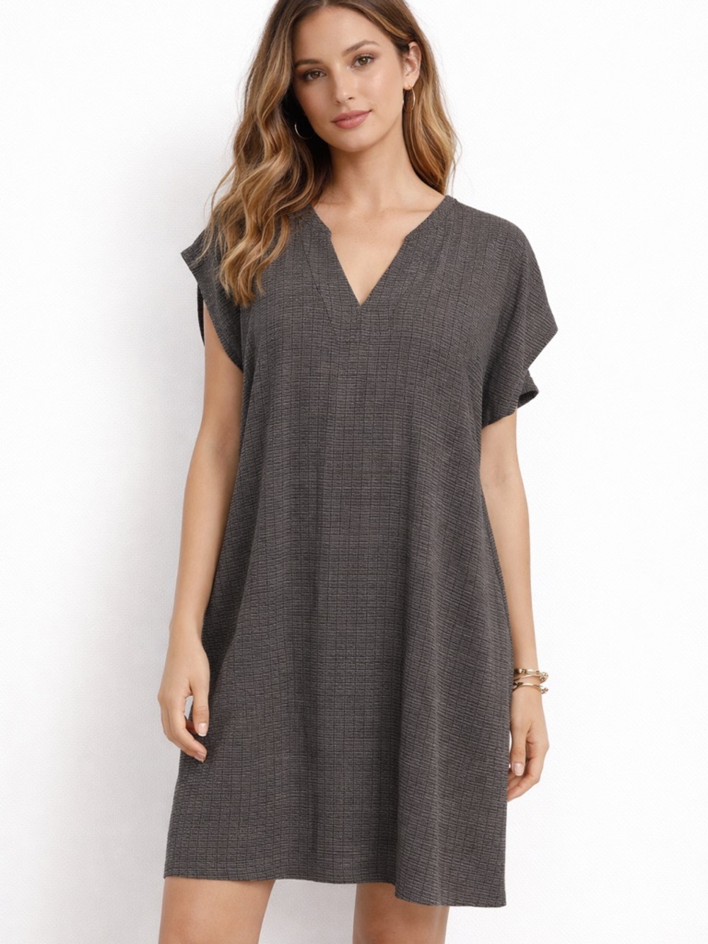Vince Silk Black and Gray Shift Dress Size Small Quiet Luxury Elevated Basics